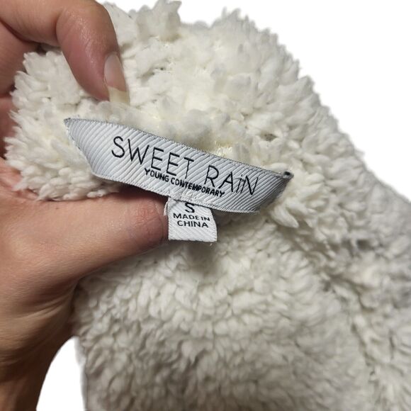 Sweet Rain ultra fuzzy hooded cardigan with pockets, neutral colors, size s - Picture 3 of 4